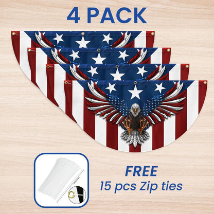 American Flag Patriotic Eagle American Non-Pleated Fan Flag - 4Th of July, Indep