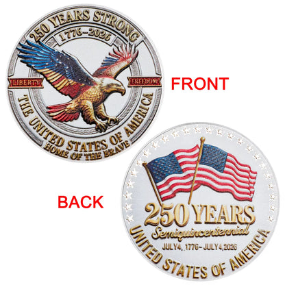 1Pc USA 250Th Anniversary Commemorative Coin 1776-2026 Statue of Liberty American Eagle Souvenir Coin Gifts for Collectors