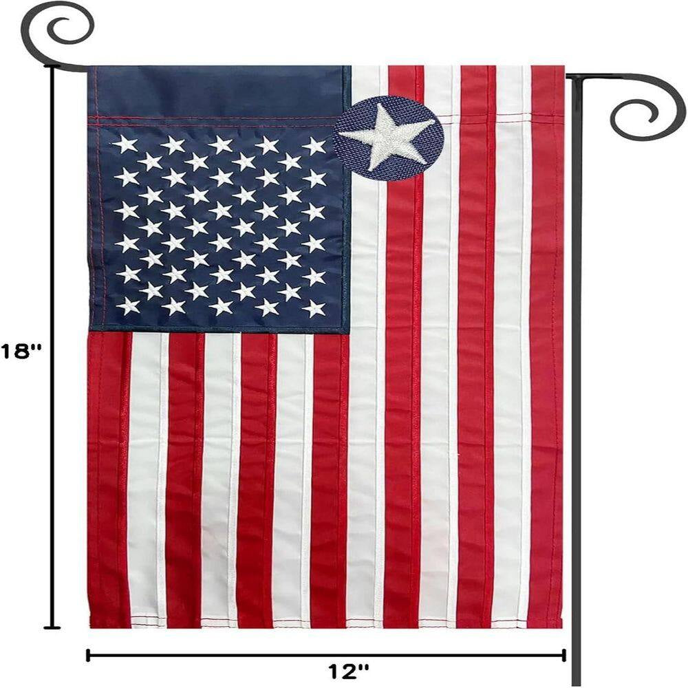 American Flag Garden Flag Embroidered Stars 12X18 Inch USA Small Flags for Yard US Flag Decor Outdoor