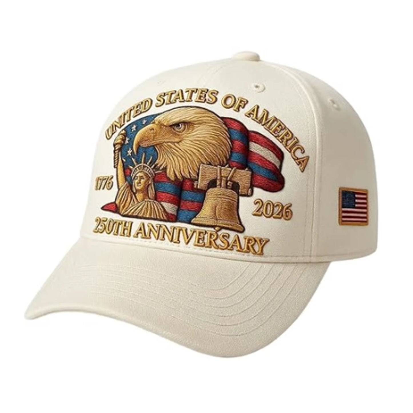 United States 250Th Anniversary Cap Adjustable Washed Cotton Baseball Cap Vintage Tribute Eagle Printed Patriotic Trucker Hat